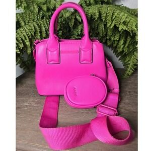 ALDO Hot Pink Mini Satchel Crossbody Bag Coin Pouch Wide Strap Barbiecore